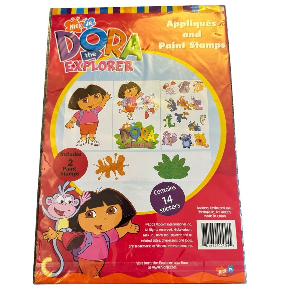 Vintage 2003 Dora the Explorer room decorating kit 14 stickers NWT nickelodeon